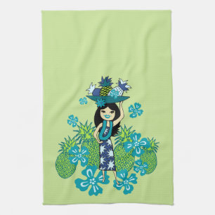 Pineapple Luau Hawaiian Kitchen Towel Theedoek