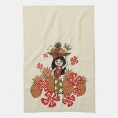 Pineapple Luau Hawaiian Kitchen Towel Theedoek (Verticaal)