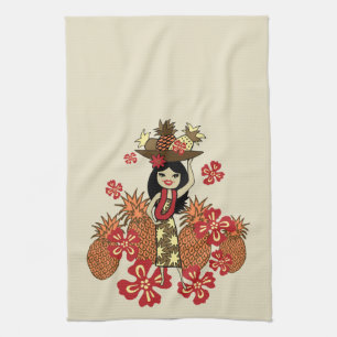 Pineapple Luau Hawaiian Kitchen Towel Theedoek