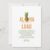 Pineapple Luau Party Invitation Kaart (Voorkant)