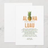 Pineapple Luau Party Invitation Kaart (Voorkant / Achterkant)