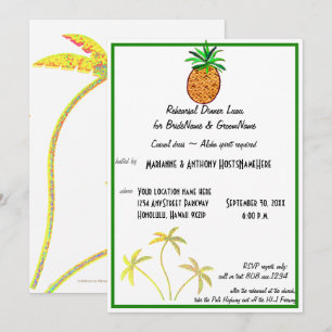 Pineapple Luau Rehearsel Dinner Kaart