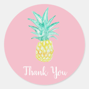 Pineapple Luau Tropical Bedankt Party Stickers
