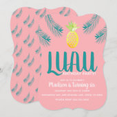 Pineapple Luau Tropical Birthday Party Kaart (Voorkant / Achterkant)