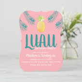 Pineapple Luau Tropical Birthday Party Kaart (Staand voorkant)