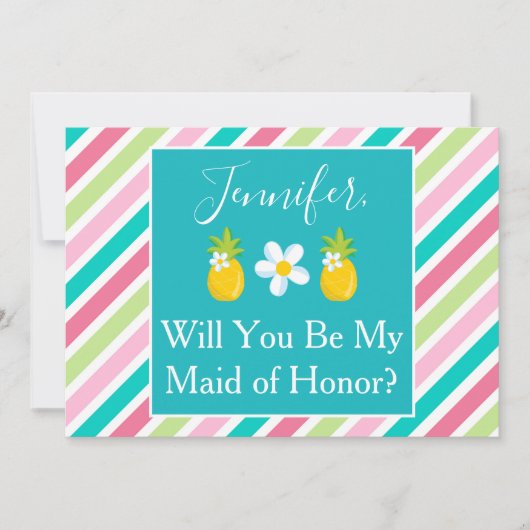  Pineapple Maid of Honor Kaart (Voorkant)