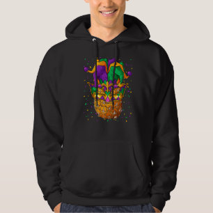 Pineapple Mardi Gras Carnival Jester Mask Funny Fe Hoodie