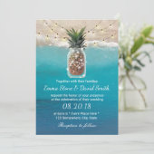 Pineapple Mason Jar String Lights Beach Weddenscha Kaart (Staand voorkant)