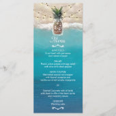 Pineapple Mason Jar Tropical Beach Wedding Menu (Voorkant)