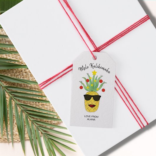 Pineapple Mele Kalikimaka Classic Cadeaulabel