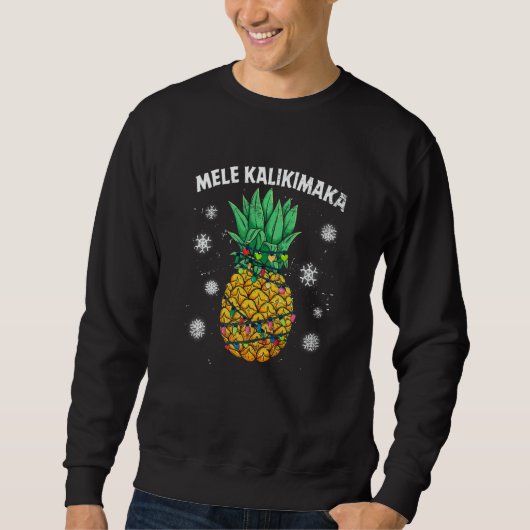 Pineapple Mele Kalikimaka Hawaii Xmas Lights Hawa Trui (Voorkant)