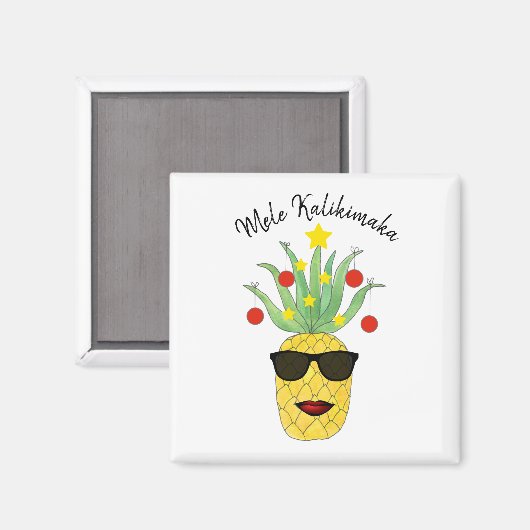 Pineapple Mele Kalikimaka Magneet (Voorkant / Achterkant)