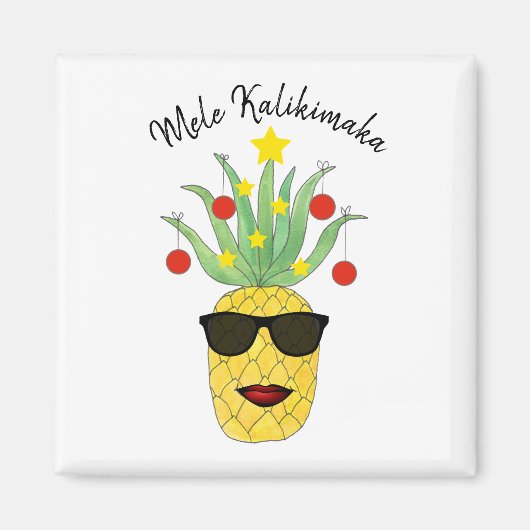 Pineapple Mele Kalikimaka Magneet (Voorkant)