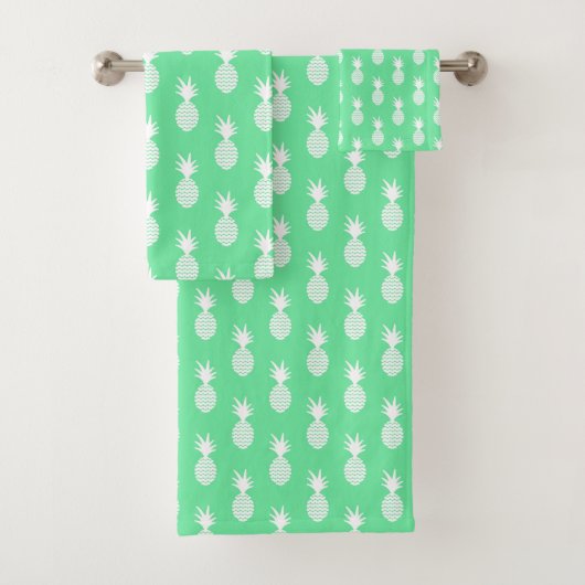 Pineapple Mint Pattern Bad Handdoek (Insitu)