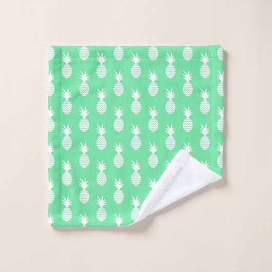 Pineapple Mint Pattern Bad Handdoek (Wasdoekje)