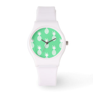 Pineapple Mint Pattern Horloge