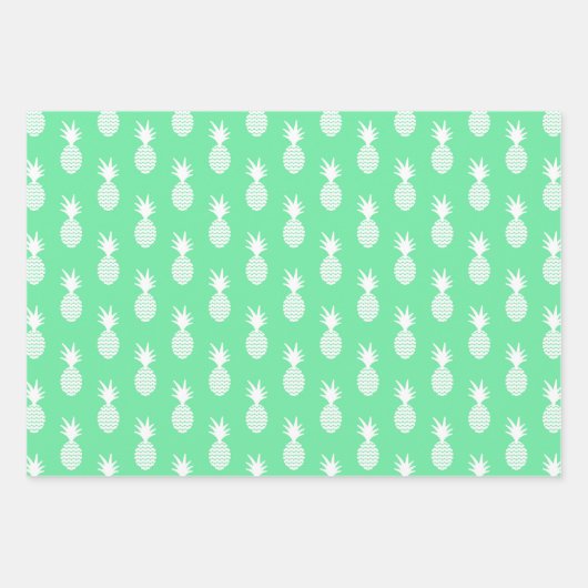 Pineapple Mint Pattern Inpakpapier Vel (Voorkant 2)