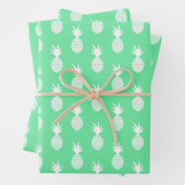 Pineapple Mint Pattern Inpakpapier Vel (In situ)