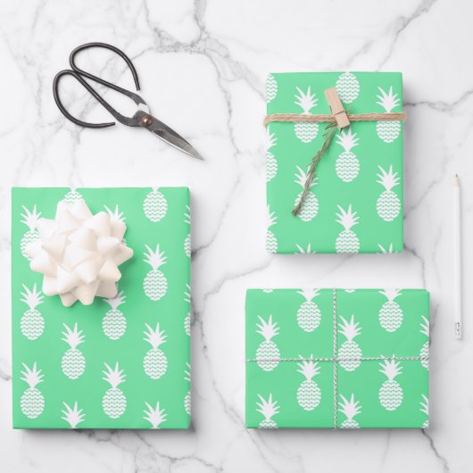 Pineapple Mint Pattern Inpakpapier Vel (Voorkant)