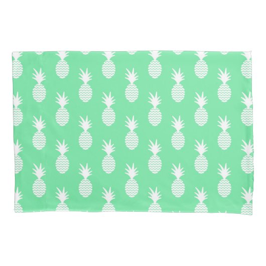 Pineapple Mint Pattern Kussensloop (Voorkant-Links)