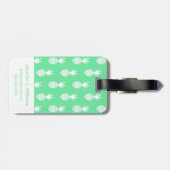 Pineapple Mint Pattern | Monogram Bagagelabel (Achterkant horizontaal)