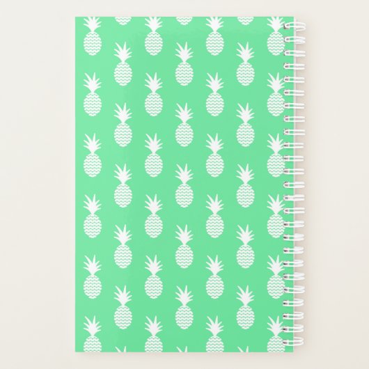 Pineapple Mint Pattern | Monogram Planner (Achterkant)