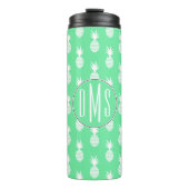 Pineapple Mint Pattern | Monogram Thermosbeker (Voorkant)