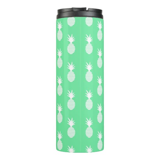 Pineapple Mint Pattern | Monogram Thermosbeker (Achterkant)