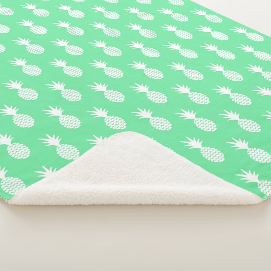 Pineapple Mint Pattern Sherpa Deken (3/4)