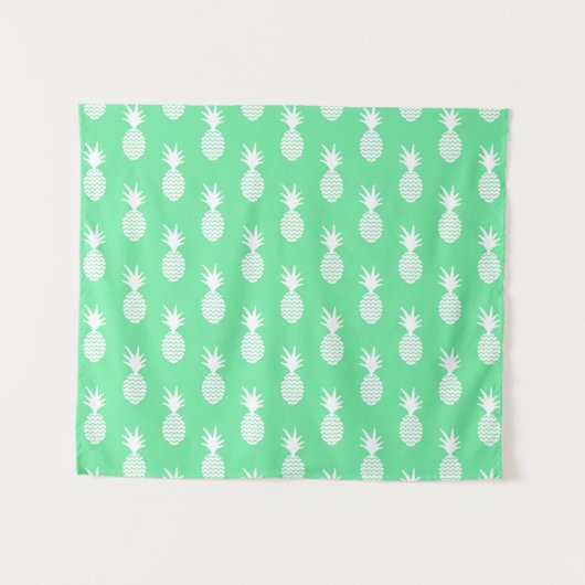 Pineapple Mint Pattern Wandkleed (Voorkant (horizontaal))