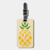 Pineapple Motief met ID op achterkant Bagagelabel (Voorkant verticaal)