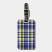 Pineapple Navy Blue White Preppy Madras Pset Bagagelabel (Voorkant verticaal)