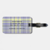 Pineapple Navy Blue White Preppy Madras Pset Bagagelabel (Achterkant horizontaal)