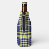 Pineapple Navy Blue White Preppy Madras Pset Flesjeskoeler (Fles Achterkant)