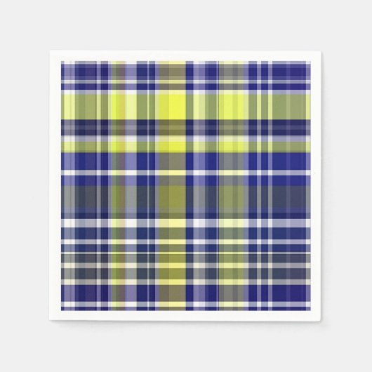 Pineapple Navy Blue White Preppy Madras Pset Servet (Voorkant)