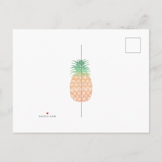 Pineapple Nieuw Adres Aankondiging Post Kaart (Achterkant)