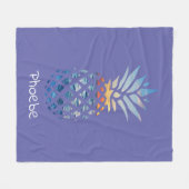 Pineapple Ocean Sunset Personalized Fleece Deken (Voorkant (Horizontaal))