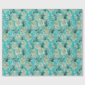 PINEAPPLE O'CLOCK Tropical Whimsical Waterverf Cadeaupapier (Vlak)