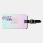 Pineapple Ombre Striped Monogram-Gepersonaliseerd Bagagelabel (Voorkant horizontaal)