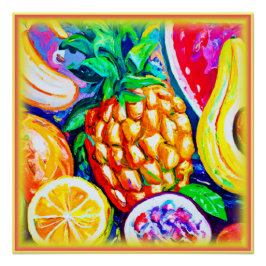 Pineapple Orange Banana Fruits. Buy Now Perfect Poster