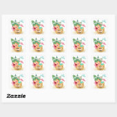 Pineapple Palm Hibiscus Tropisch Beach Babyshower Vierkante Sticker (Vel)