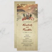 Pineapple Palm String Lights Strand Wedding Progra Programmakaart (Voorkant / Achterkant)