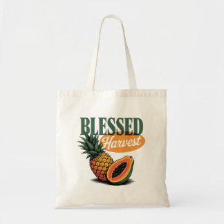 Pineapple Papaya Retro T-shirt Tote Bag