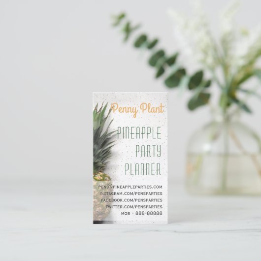 Pineapple Party Planner Professional Visitekaartje (Staand voorkant)