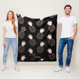 Pineapple Pattern Fleece Deken