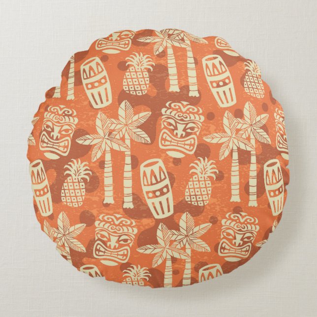 Pineapple Pattern Rond Kussen (Voorkant)