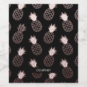 Pineapple Pattern Wijn Etiket (Enkel label)