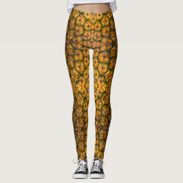 Pineapple Peel Textuur Goud Patroon Foto Leggings