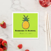 Pineapple Personalized Tropical Wedding Napkins Servet (Insitu)