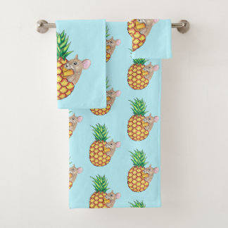 Pineapple Pika neemt een Chomp Aqua Bad Handdoek